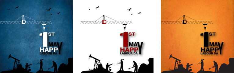 Fototapeta 1st may labour day vector illustration obraz