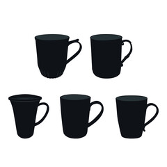 Modern vacuum insulated water mug icons set Vector set of modern vacuum insulated water Mug