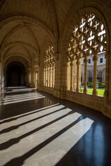 Obraz premium Architectural details of gothic arches in Jerez de la Frontera, sunlight and shadow, Andalusia, Spain