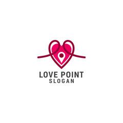 Love point logo icon design template. luxury, premium vector
