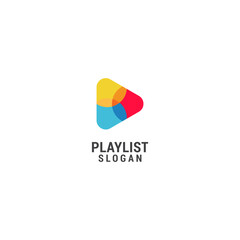 Playlist logo icon design template. luxury, premium vector