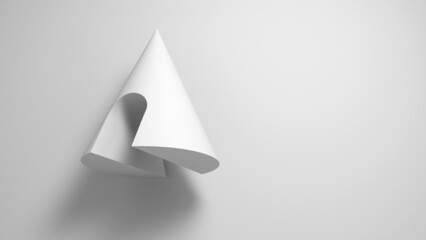 Fototapeta premium White cone with arch niche, geometric shape, 3d