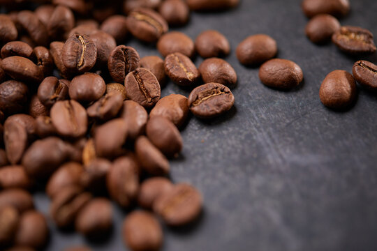 coffee beans on the wooden background