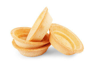 Sweet tartlet with berries on white background