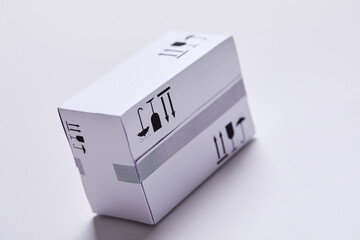 delivery packaging boxes on white background