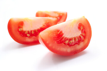 fresh tomato on the white