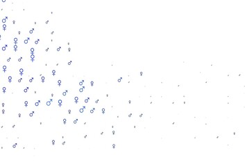 Light blue vector pattern with gender elements.