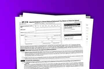 Obraz premium Form CT-1X documentation published IRS USA 03.22.2021. American tax document on colored