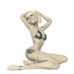cyber bikini girl cartoon is cool © DM7