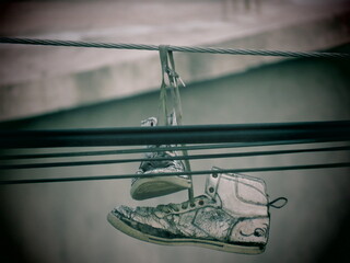 Fototapeta premium shoes hanging