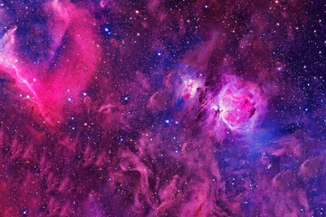 The cosmic nebula is red. Elements of this image were furnished by NASA
