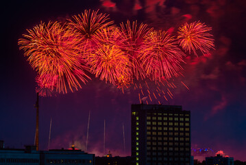 Firework over Moscow. Russia