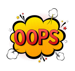 Pop art style with oops sign for banner design. Vector illustration