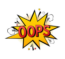 Pop art style with oops sign for banner design. Vector illustration