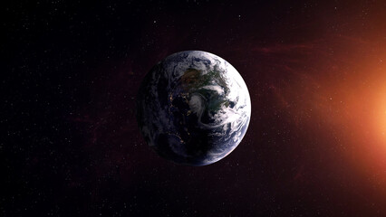 Fototapeta na wymiar Planet Earth in space 3D illustration