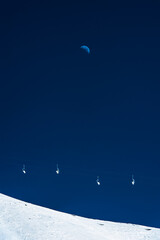 Winter snowy mountains. Caucasus Mountains, Georgia, Gudauri.