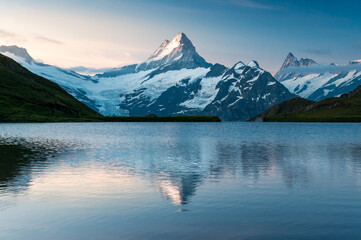 mighty Schreckhorn with reflection seen from Bachalpsee near Grindelwald