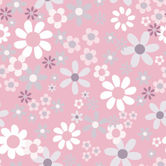 paste purple floral medley seamless vector pattern