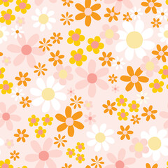 cute flower medley seamless vector pattern