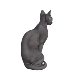 Sphynx cat isolated on white background. 3d rendering-illustration.