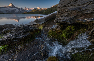 fresh water creek at Bachalpsee in the Swiss Alps near Grindelwald