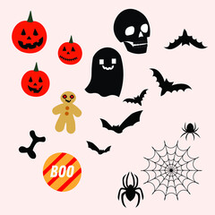 Set of vector patterns on the Halloween theme
