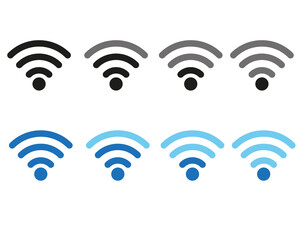 Set of wifi icons with signal level. Suitable for smartphone design element. Vector illustration