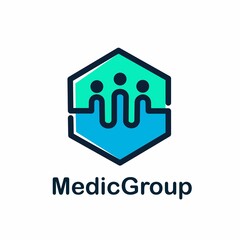 Medical group vector logo template. This design use human or people symbol. Suitable for health