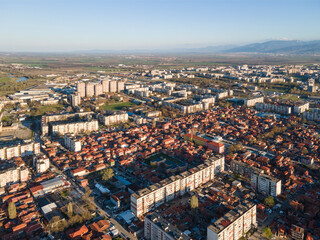 Fototapeta na wymiar Aerial view of Stolipinovo neighborhood in Plovdiv, Bulgaria