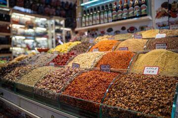 Different tees exposed in the Grand Bazaar in the city of Istanbul, Turkey