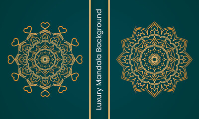 Circle Pattern Creative Luxury Ornamental Mandala, Flower Mandala with gradient color with unique Background Design in gold color vector 2