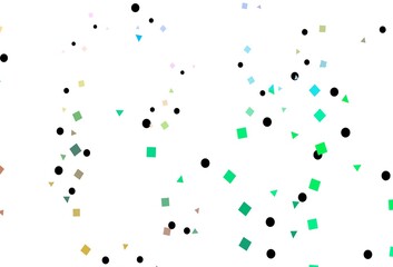 Light Multicolor, Rainbow vector backdrop with lines, circles, rhombus.