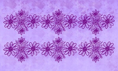 Beautiful flowers. Mural for the walls. Pattern wiith flowers. Onament for wall decoration. Photo wallpapers for the room. Violet background.