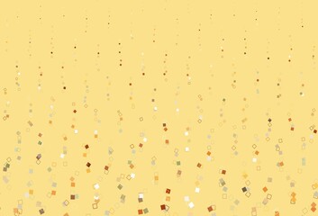 Light Yellow, Orange vector pattern with crystals, rectangles.
