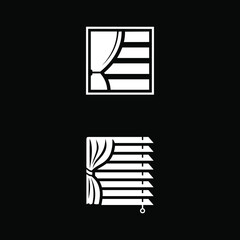 an illustration of a blinds logo for an interior or construction company