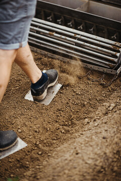 Farmer tilling the farm