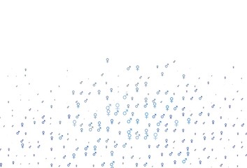 Light blue vector backdrop with gender signs.
