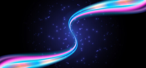 Abstract background with rainbow colored light waves. Vector illustration. Vector editable