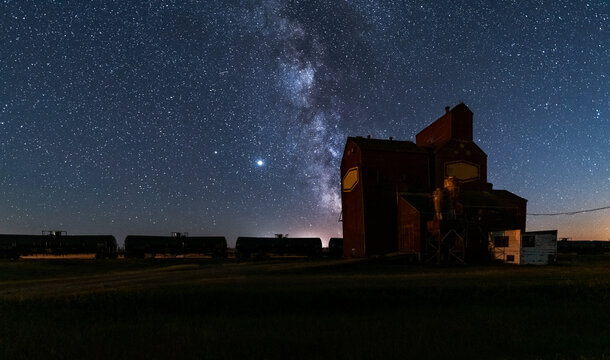 grain elevator with milky way