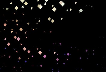 Dark green, red vector pattern in polygonal style with circles.