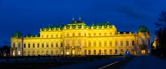 Fototapeta na wymiar External view of Upper Belvedere, historic building complex in Vienna, Austria.