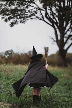 Witch with a broom
