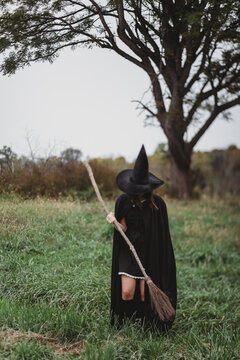 Witch with a broom