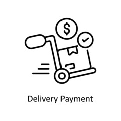 Delivery Payment vector outline icon for web isolated on white background EPS 10 file
