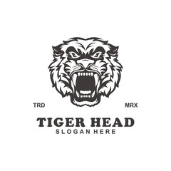 Tiger head mascot logo illustration