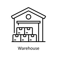 Warehouse vector outline icon for web isolated on white background EPS 10 file
