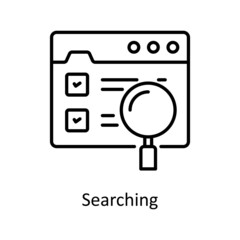 Searching vector outline icon for web isolated on white background EPS 10 file