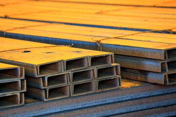 Many steels are stacked together
