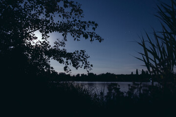 the moonlight and a lake