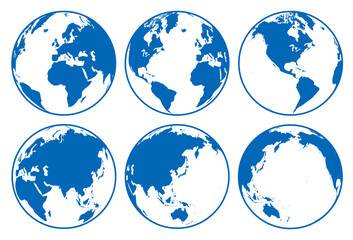 シンプルな地球のセット、アイコン